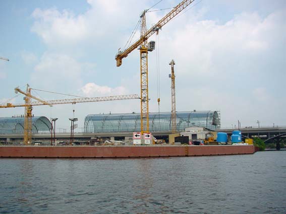 Lehrter Stadtbahnhof im Bau