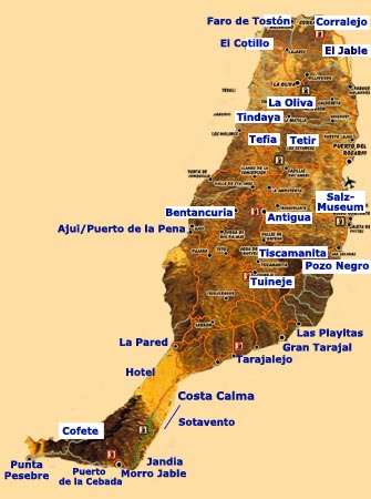 Karte von Fuerteventura